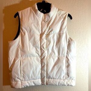 The Gap White Puffer Vest w/ Faux Fur Lining Medium